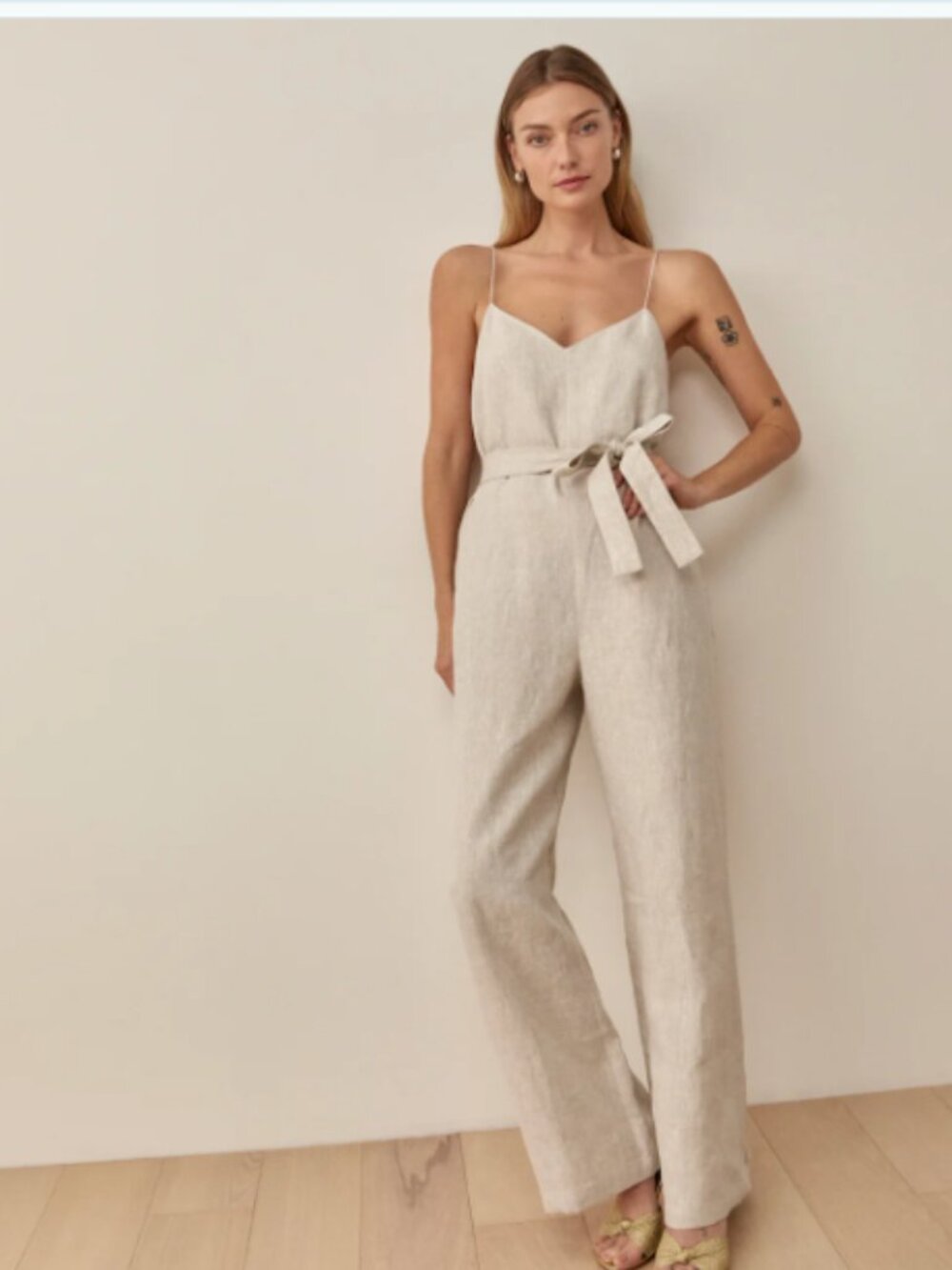 Reformation Isla Linen Jumpsuit Size Small Boho Breathable Lighweight Casual